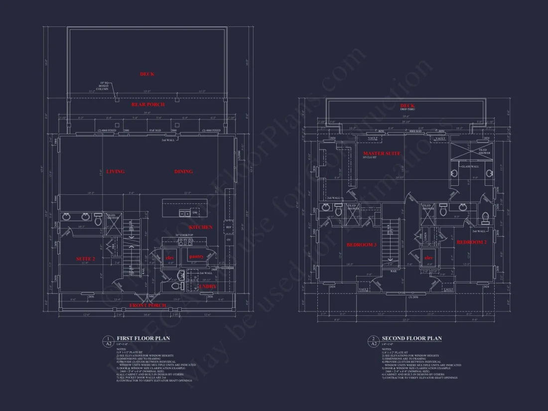 Stunning Coastal Beach house Plan with 3 Floors, 6 Beds, CAD