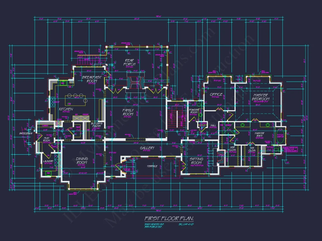 Luxury house Plan: Detailed Floor Blueprint with CAD Designs