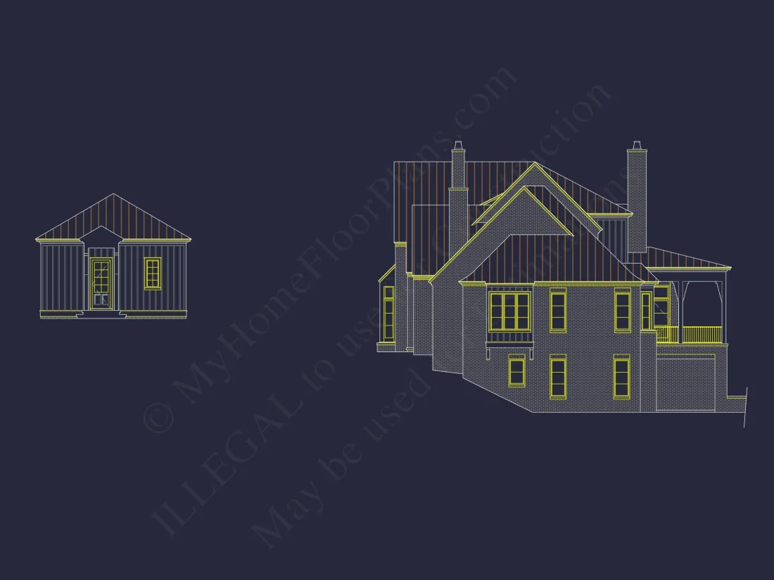 Luxury house Plan: Detailed Floor Blueprint with CAD Designs