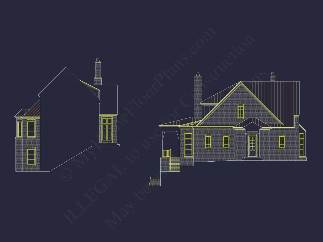 Luxury house Plan: Detailed Floor Blueprint with CAD Designs