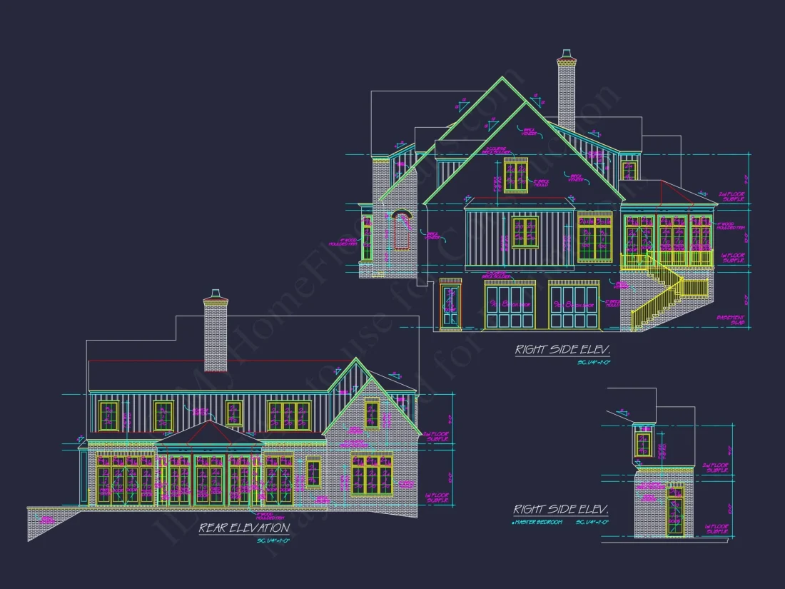 Luxury house Plan with Vaulted Ceilings, CAD Designs & Blueprint