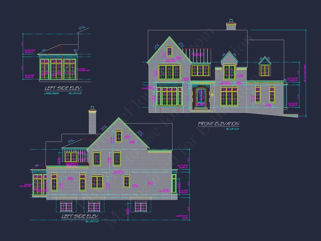 Luxury house Plan with Vaulted Ceilings, CAD Designs & Blueprint
