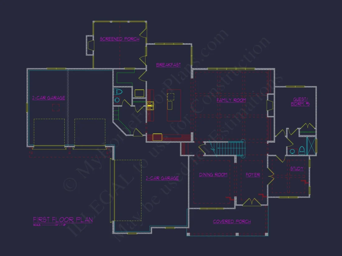 Luxury house Floor Plan with Detailed CAD Architecture Designs