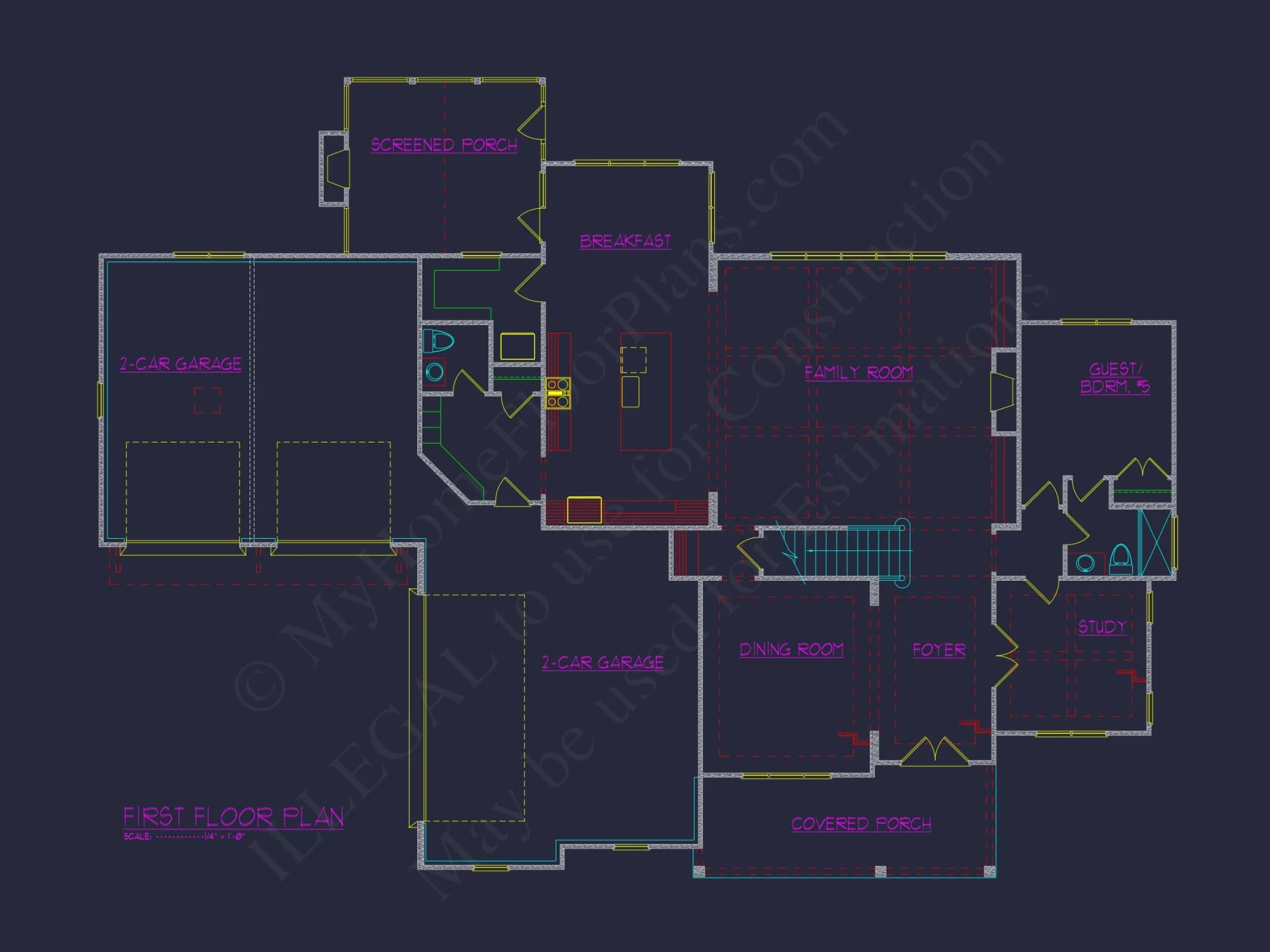 Luxury house Floor Plan with Detailed CAD Architecture Designs