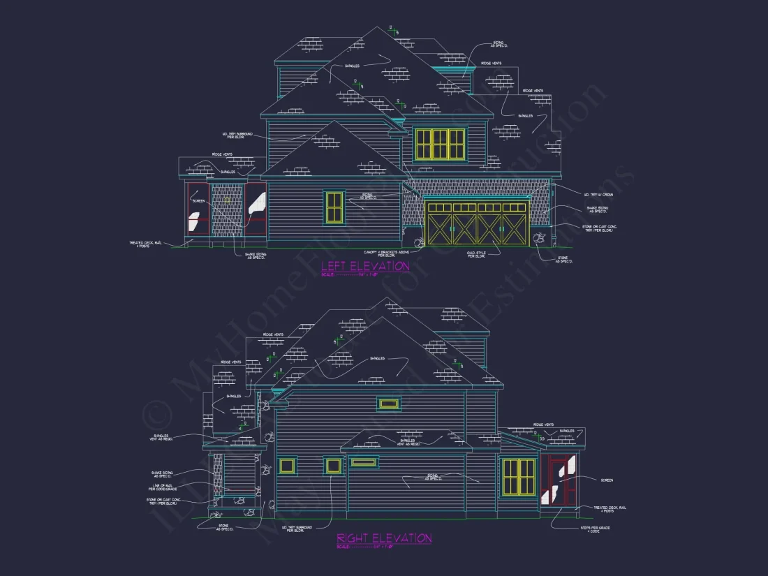 Luxury house Floor Plan with Detailed CAD Architecture Designs