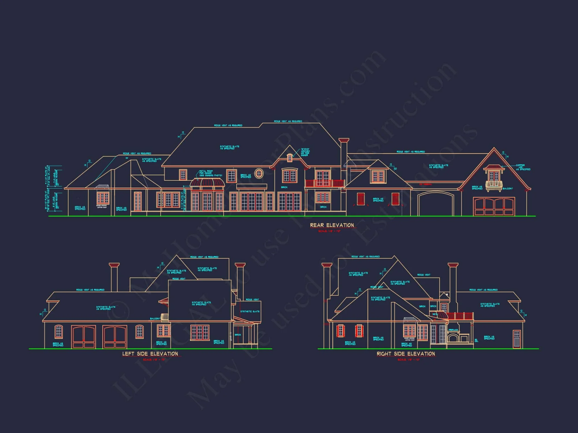 Luxury house Plan with CAD Designs, Blueprints & 2 Floors