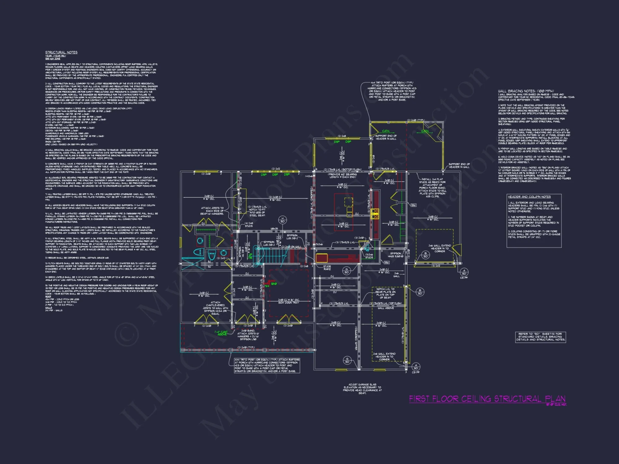 Modern Craftsman house Plan with 3 Floors, CAD Designs