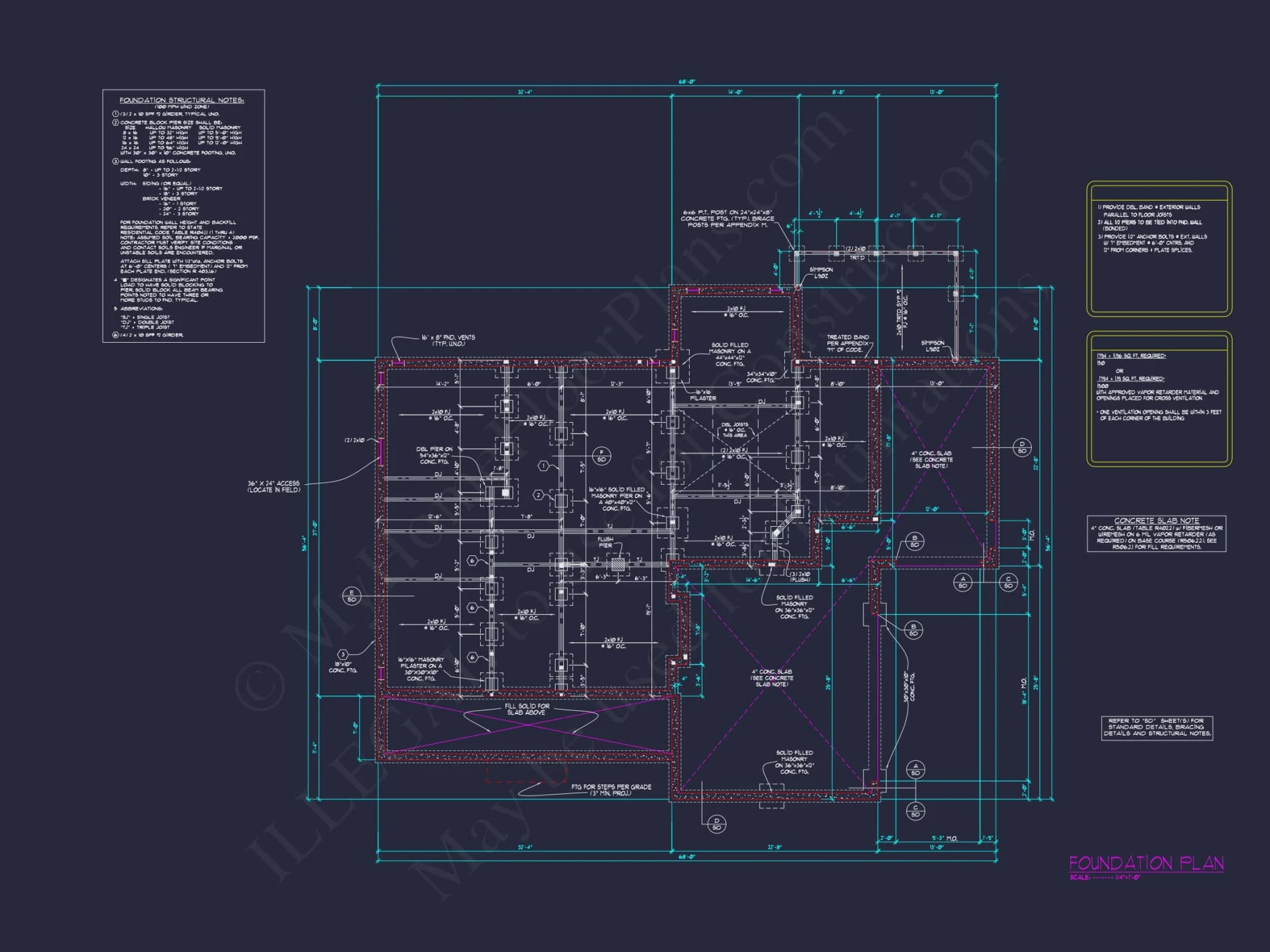 Modern Craftsman house Plan with 3 Floors, CAD Designs