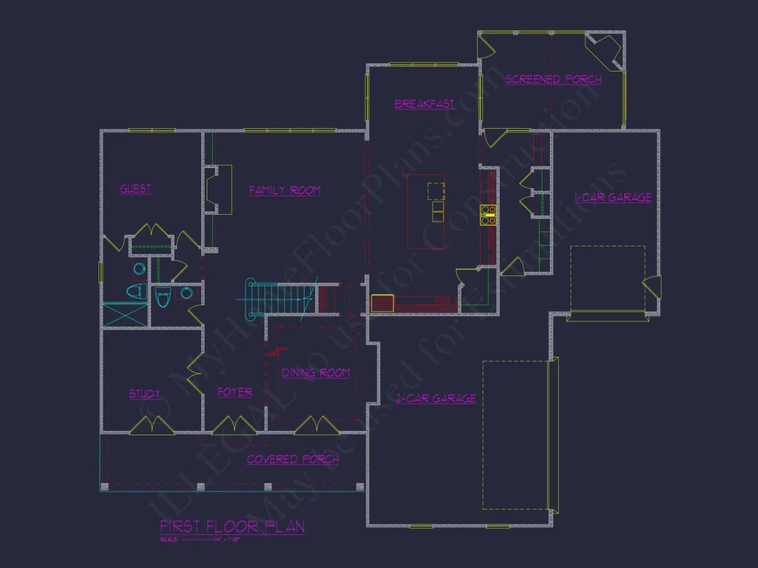 Modern Craftsman house Plan with 3 Floors, CAD Designs
