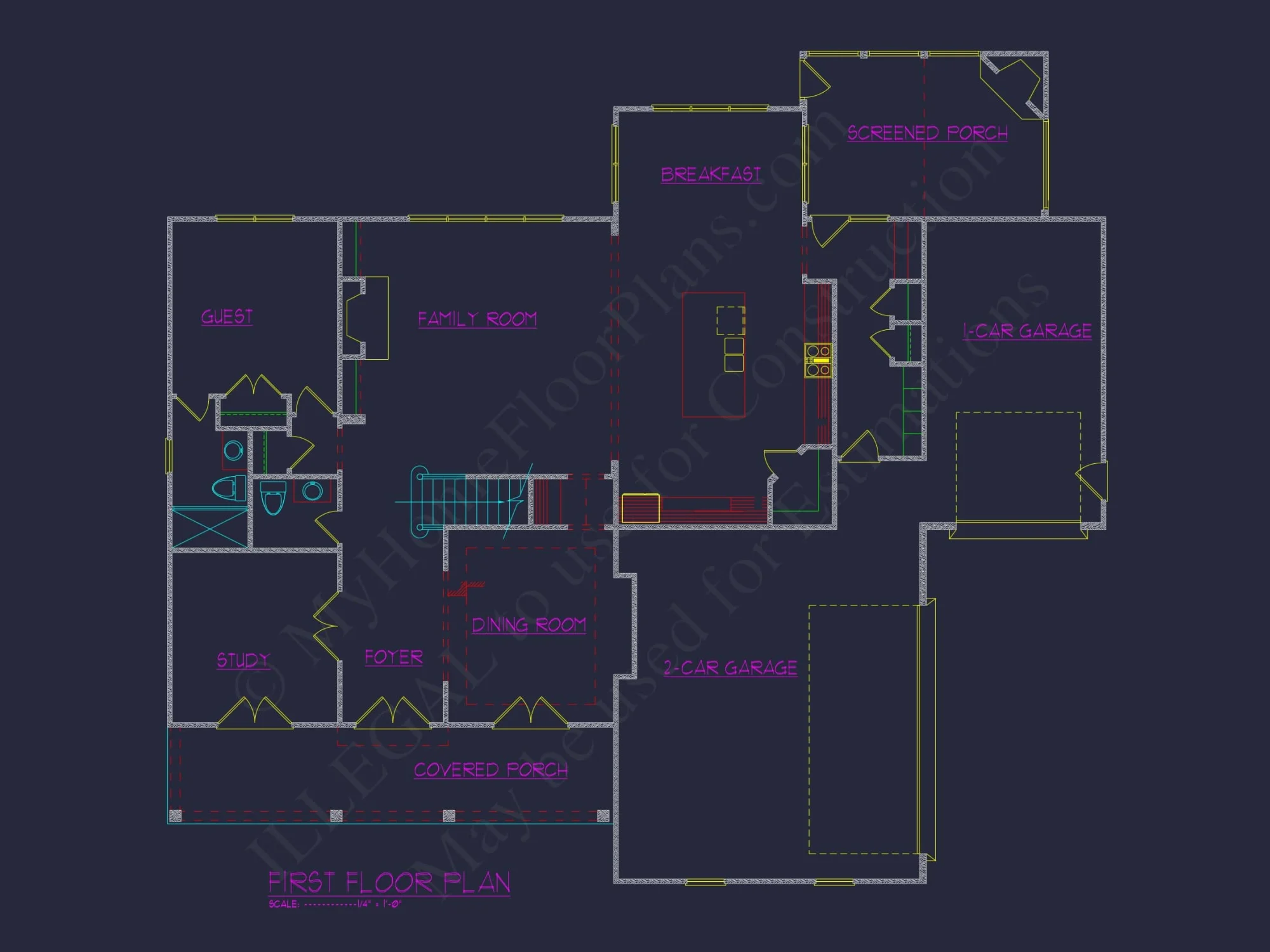 Modern Craftsman house Plan with 3 Floors, CAD Designs
