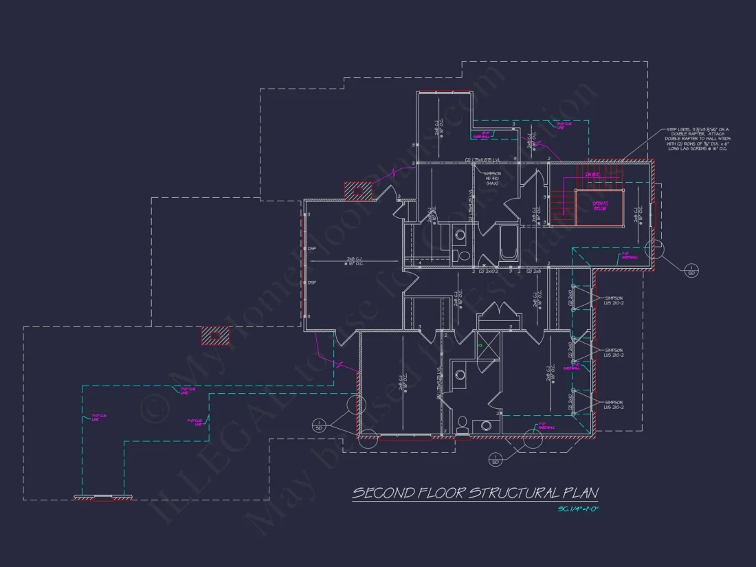 Modern Southern house Plan with Detailed Floor Designs in CAD