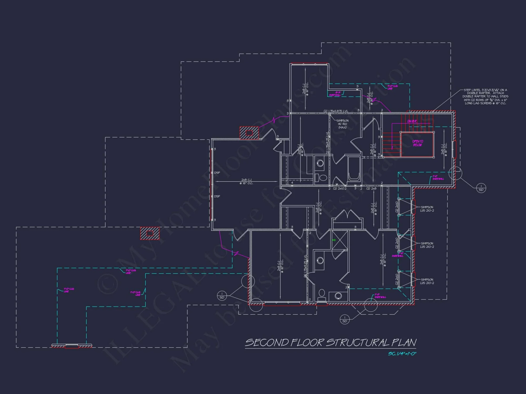 Modern Southern house Plan with Detailed Floor Designs in CAD
