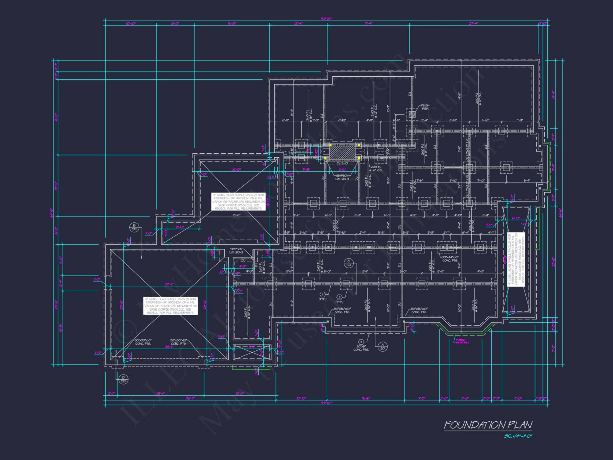 Modern Southern house Plan with Detailed Floor Designs in CAD