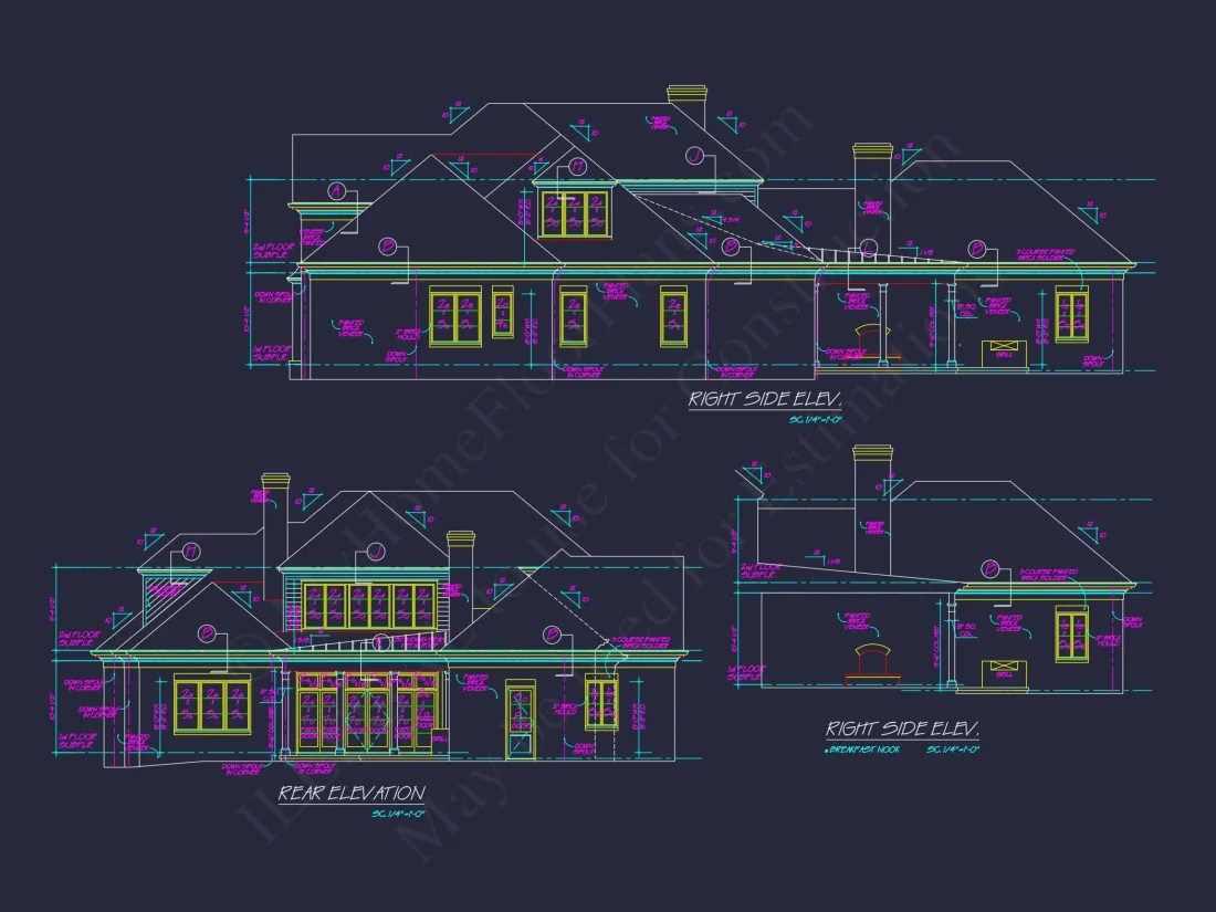 Modern Southern house Plan with Detailed Floor Designs in CAD
