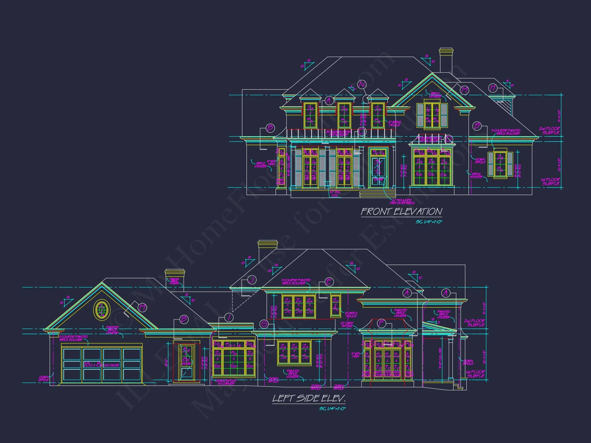 Modern Southern house Plan with Detailed Floor Designs in CAD