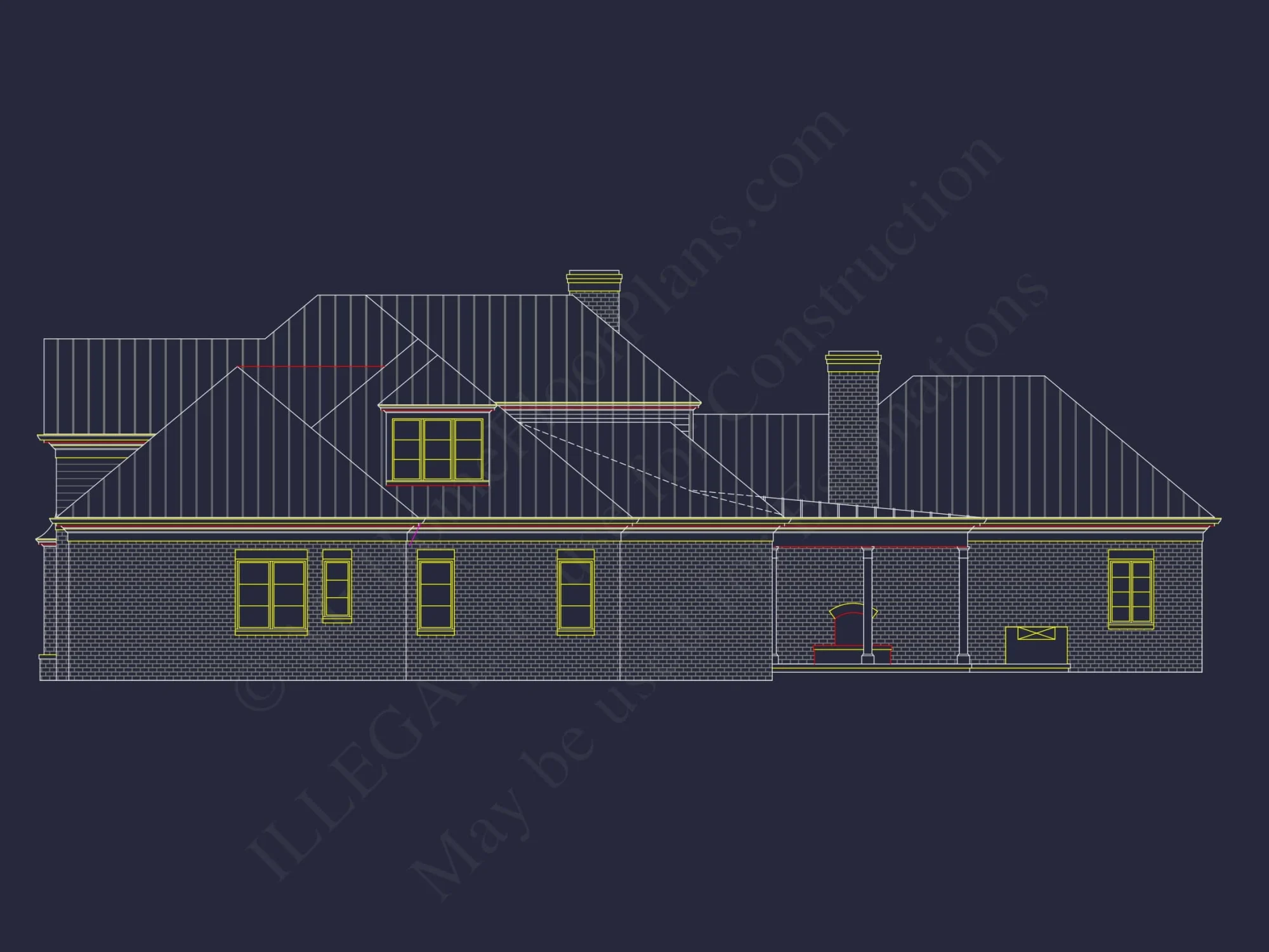 Modern Southern house Plan with Detailed Floor Designs in CAD