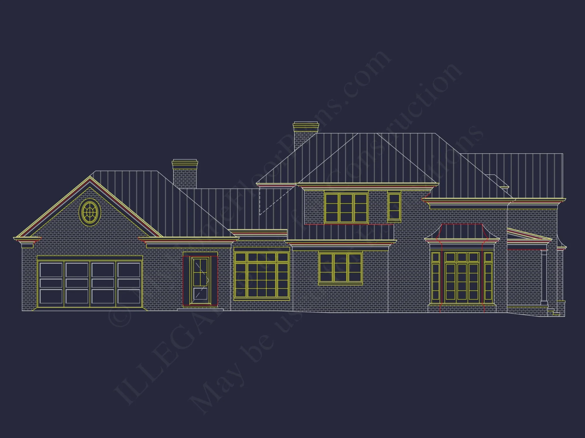 Modern Southern house Plan with Detailed Floor Designs in CAD