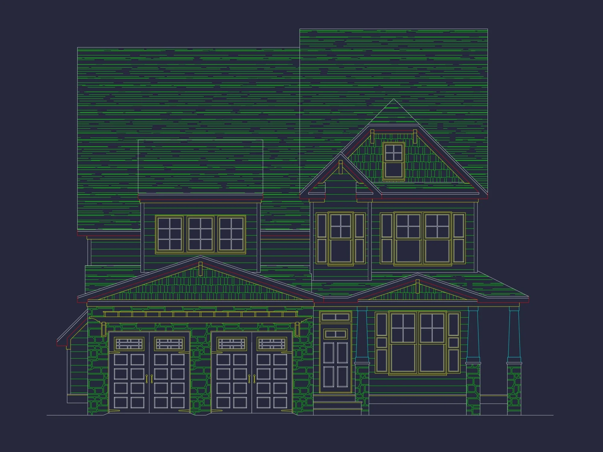 Beautiful Craftsman house Plan with Detailed CAD Designs