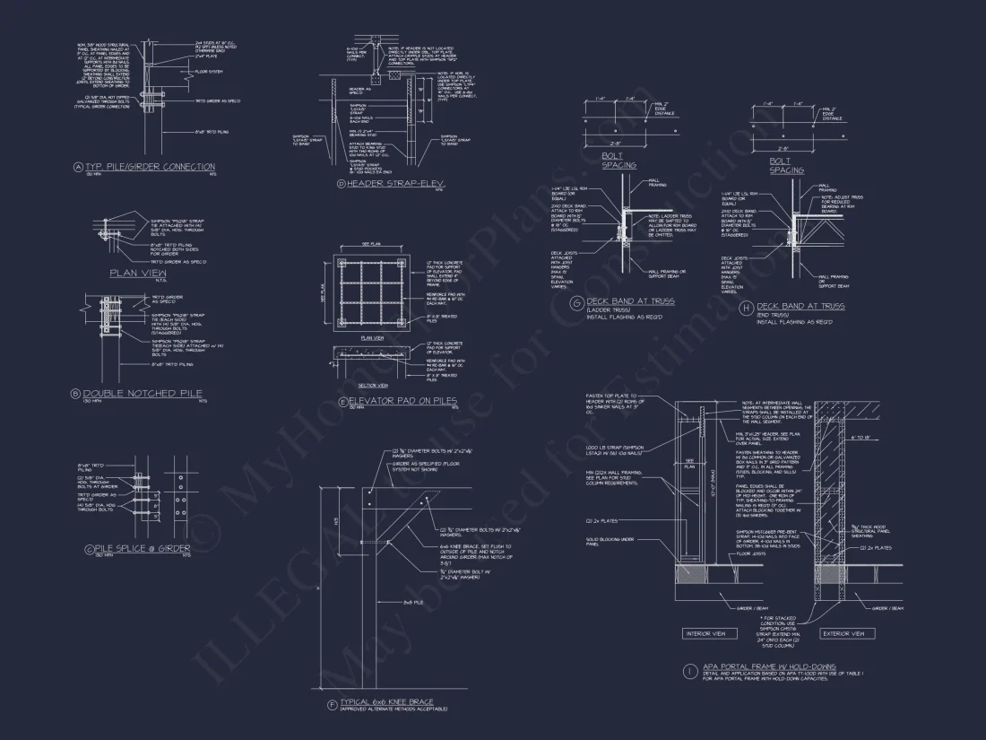 Modern Beach house Floor Plan with CAD Blueprint Designs