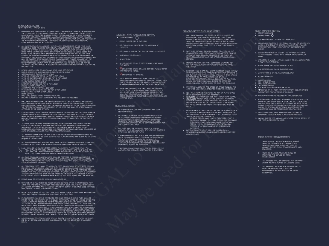 Modern Beach house Floor Plan with CAD Blueprint Designs