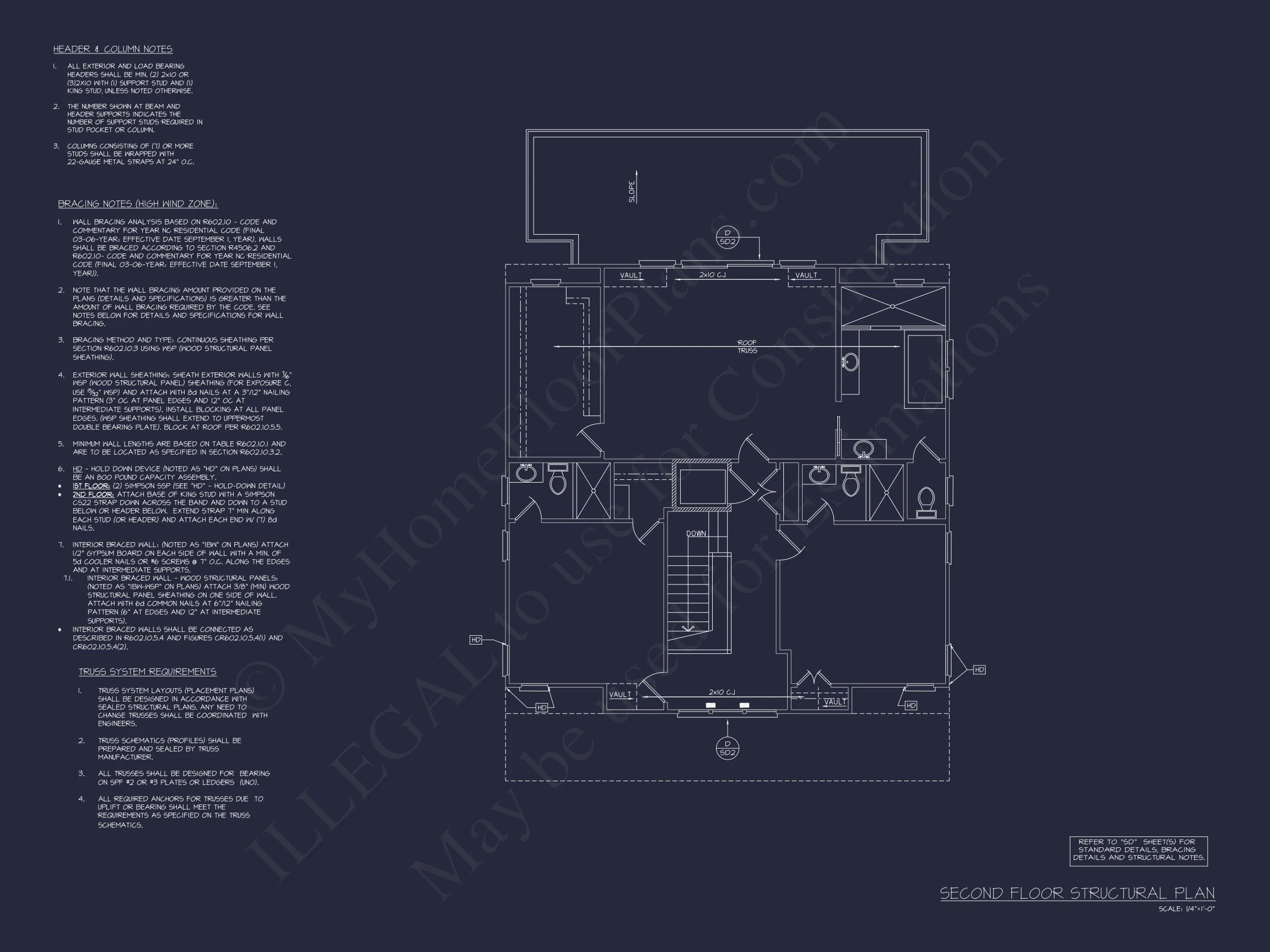 Modern Beach house Floor Plan with CAD Blueprint Designs