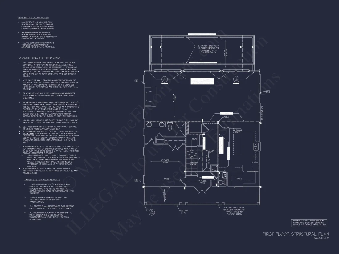 Modern Beach house Floor Plan with CAD Blueprint Designs