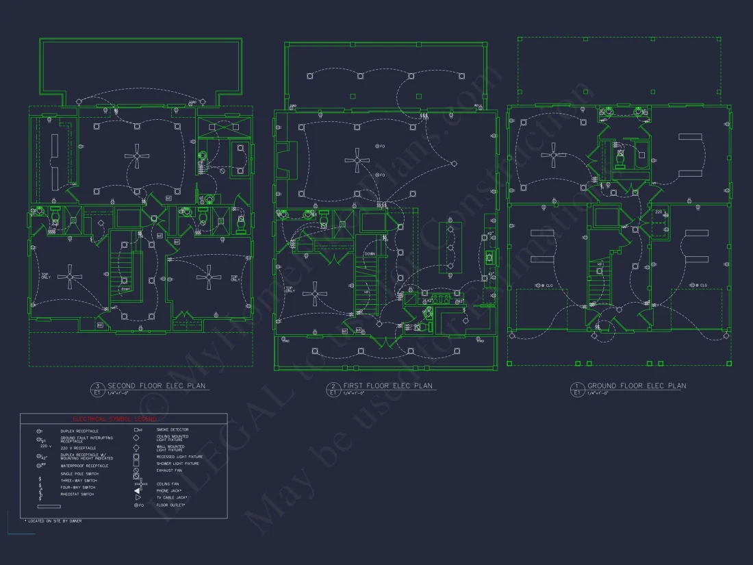 Modern Beach house Floor Plan with CAD Blueprint Designs