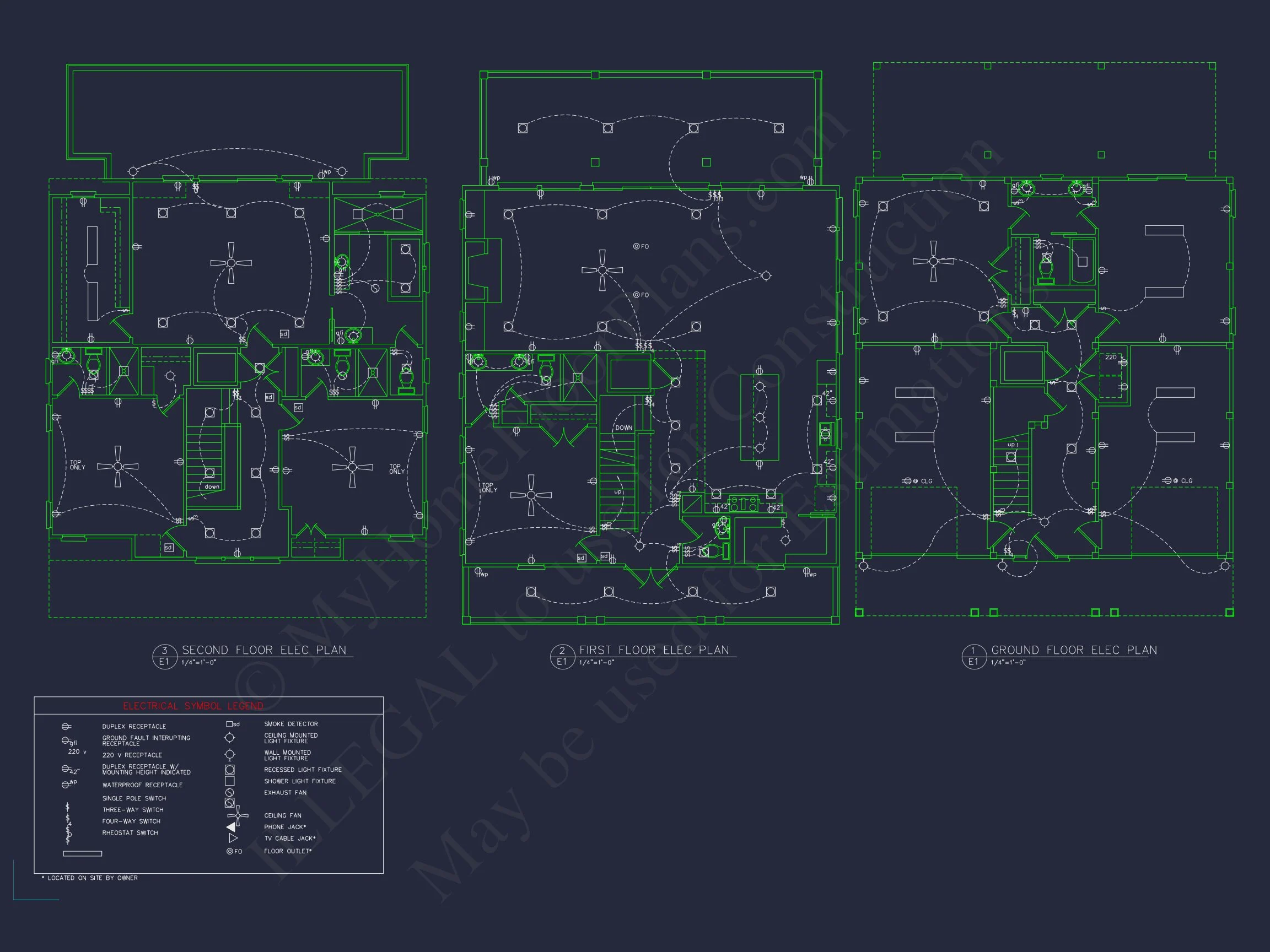 Modern Beach house Floor Plan with CAD Blueprint Designs