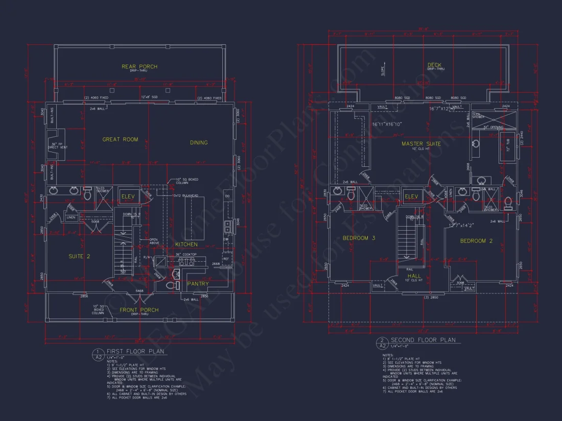 Modern Beach house Floor Plan with CAD Blueprint Designs