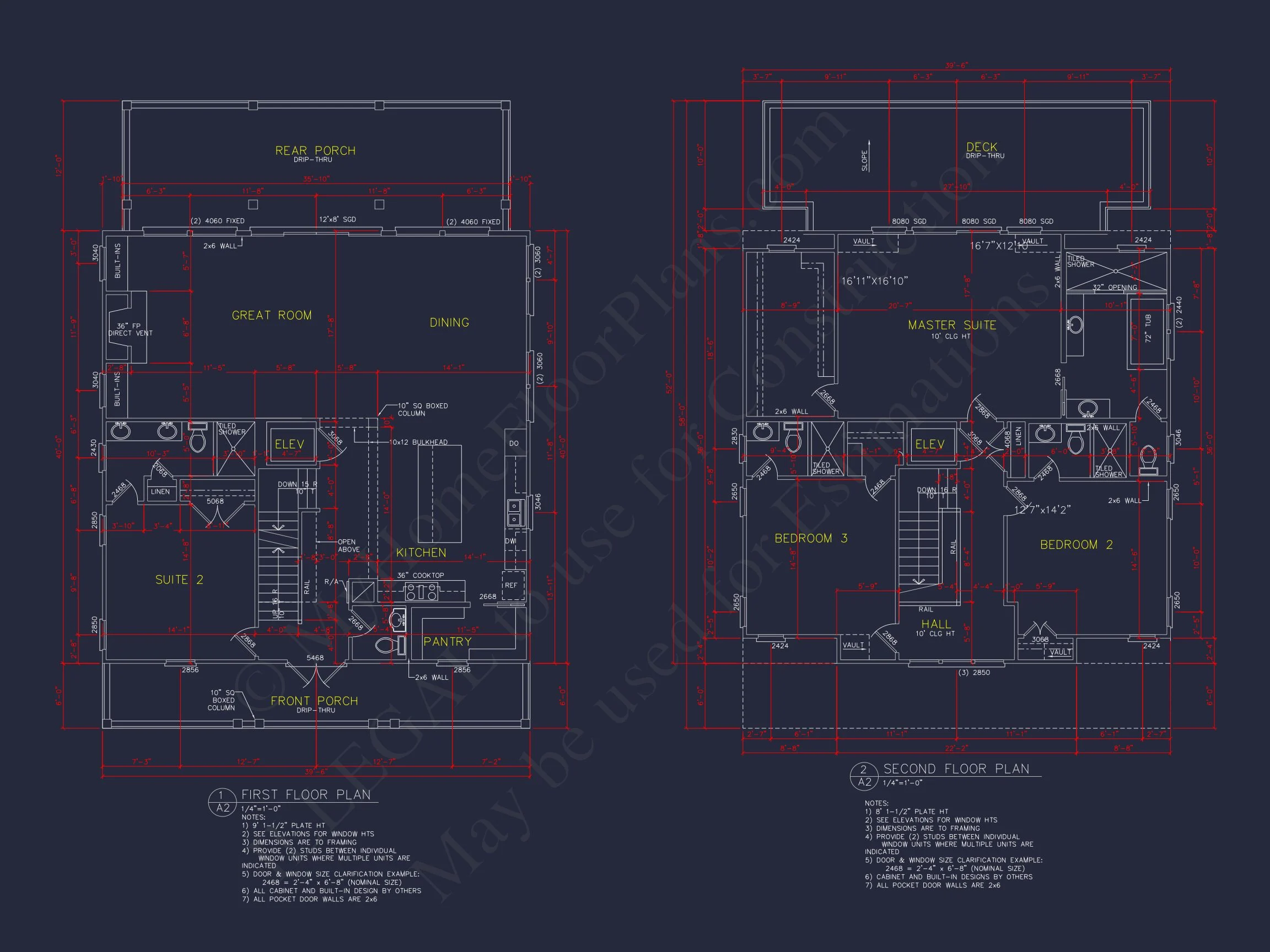 Modern Beach house Floor Plan with CAD Blueprint Designs