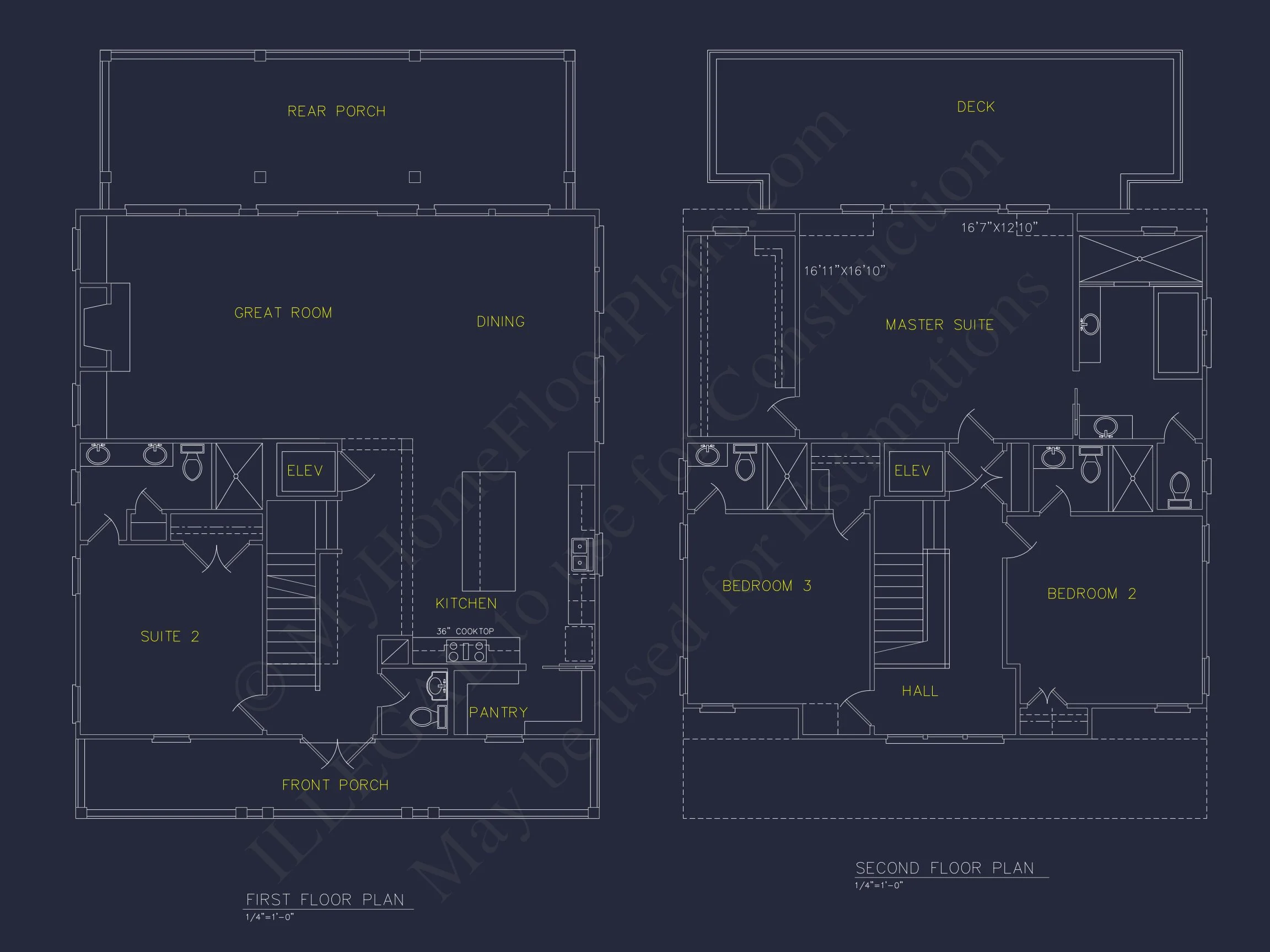 Modern Beach house Floor Plan with CAD Blueprint Designs