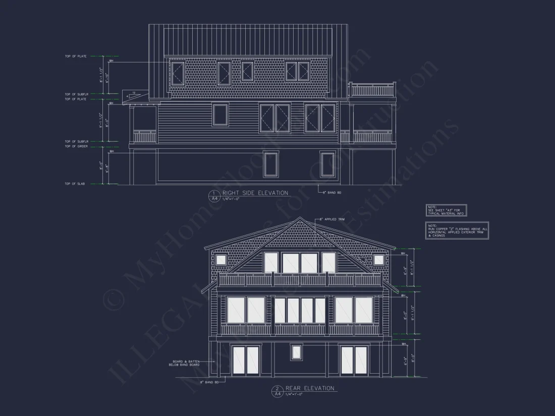 Modern Beach house Floor Plan with CAD Blueprint Designs