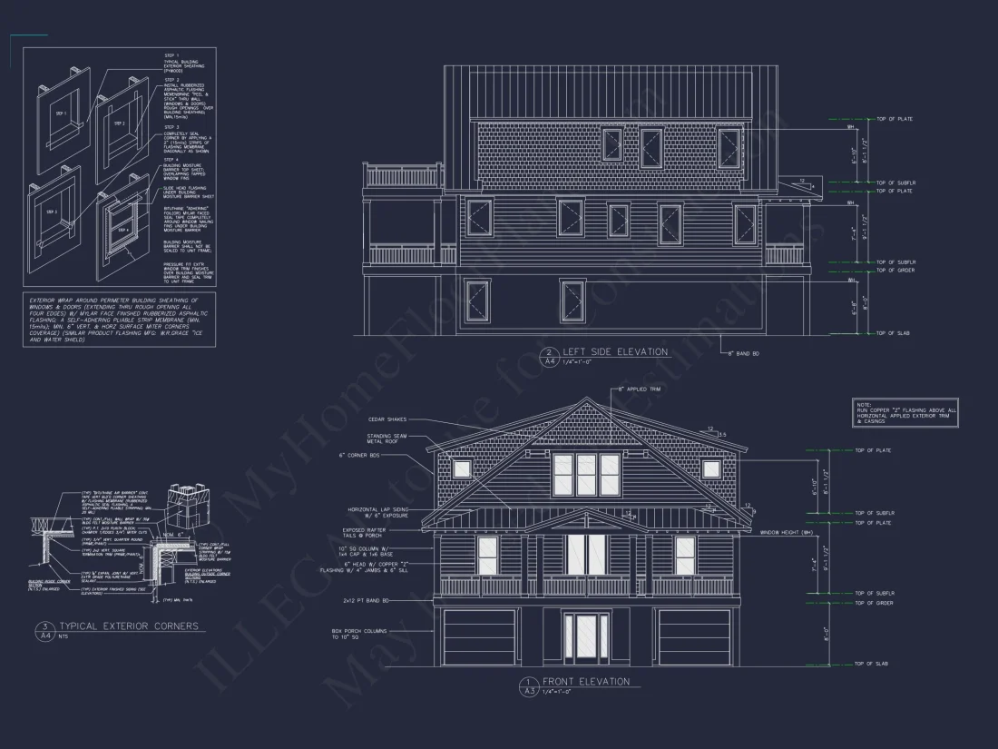 Modern Beach house Floor Plan with CAD Blueprint Designs