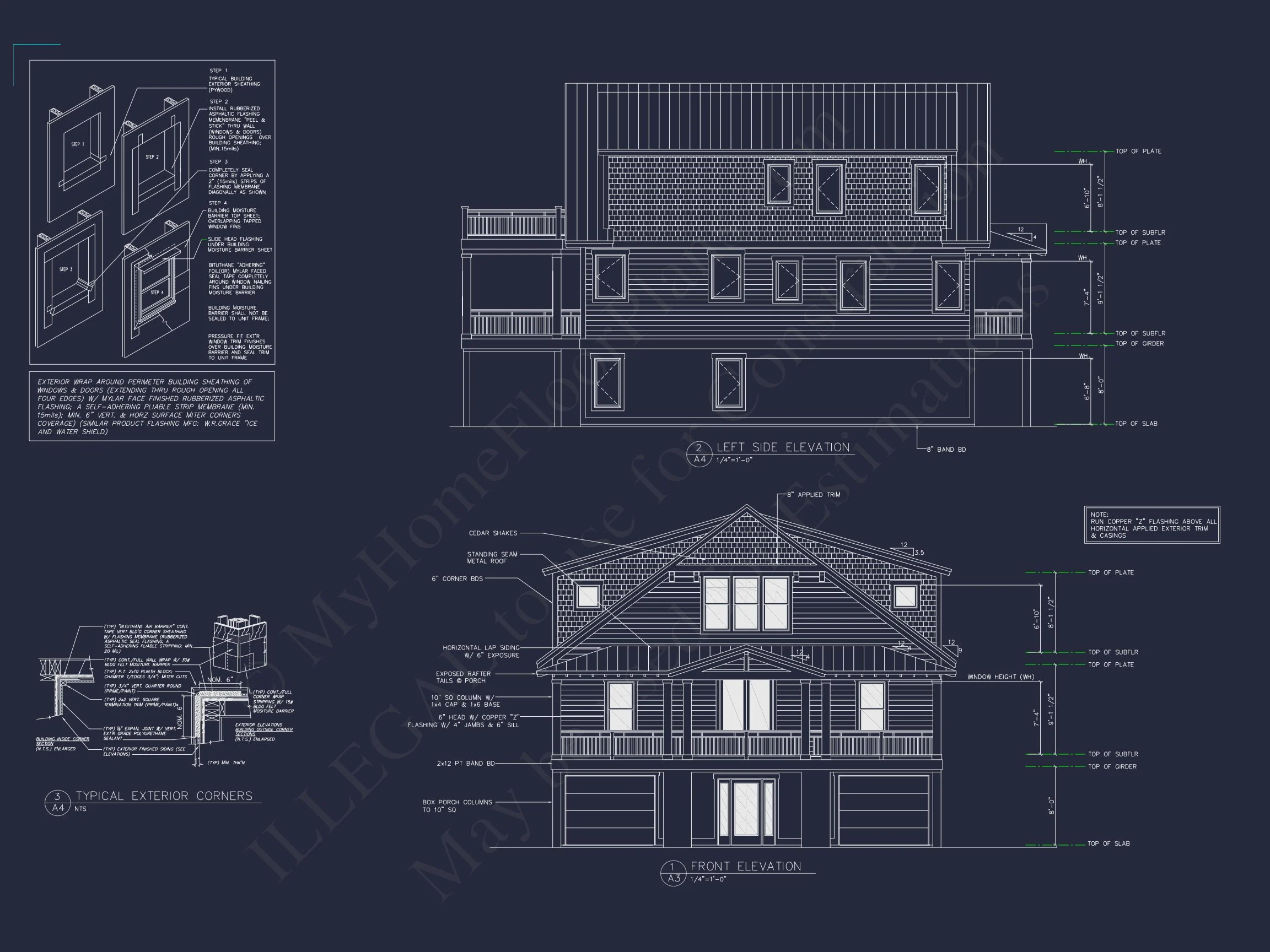 Modern Beach house Floor Plan with CAD Blueprint Designs