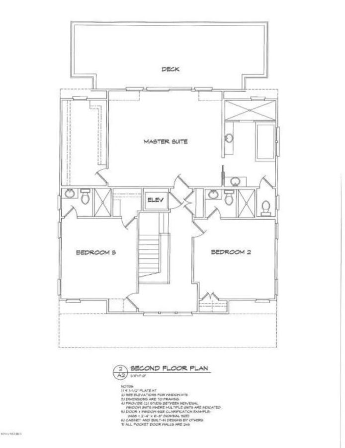 Modern Beach house Floor Plan with CAD Blueprint Designs