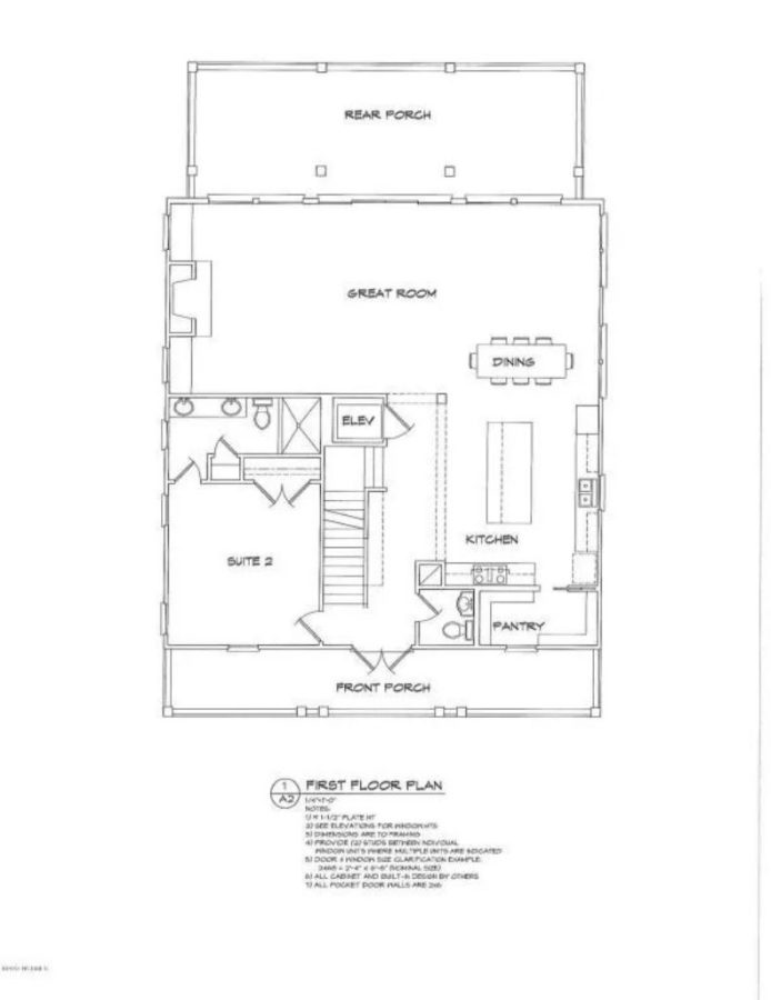 Modern Beach house Floor Plan with CAD Blueprint Designs