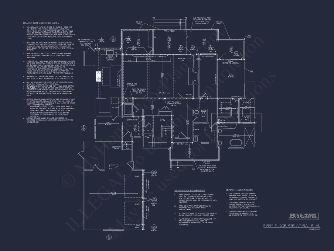 Coastal house Floor Plan - Modern Architecture Blueprint Designs