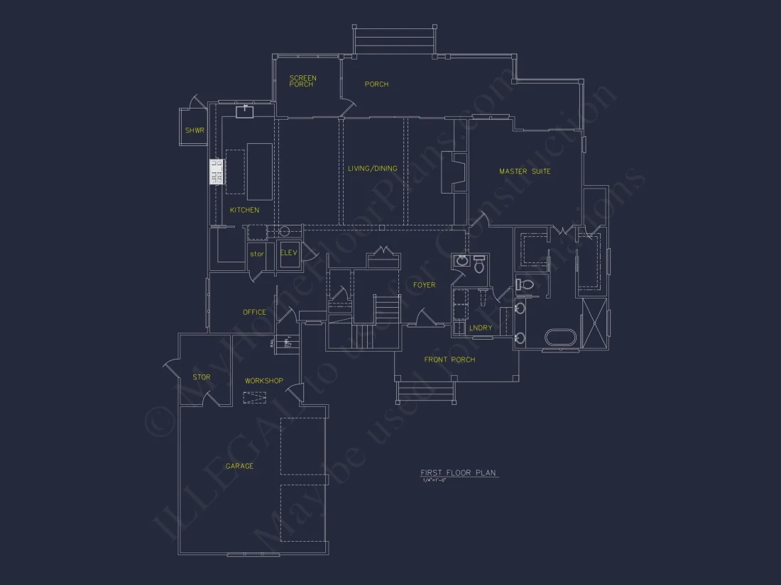 Coastal house Floor Plan - Modern Architecture Blueprint Designs