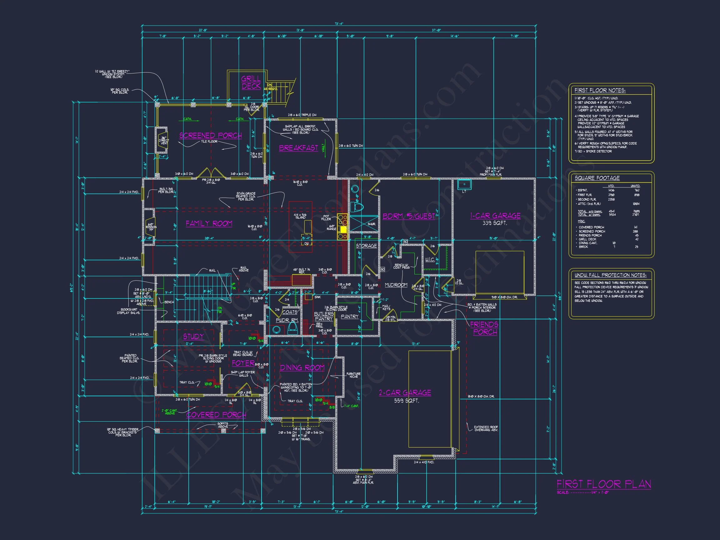 Spacious 3-Story Luxury house Plan with CAD Blueprints & Designs