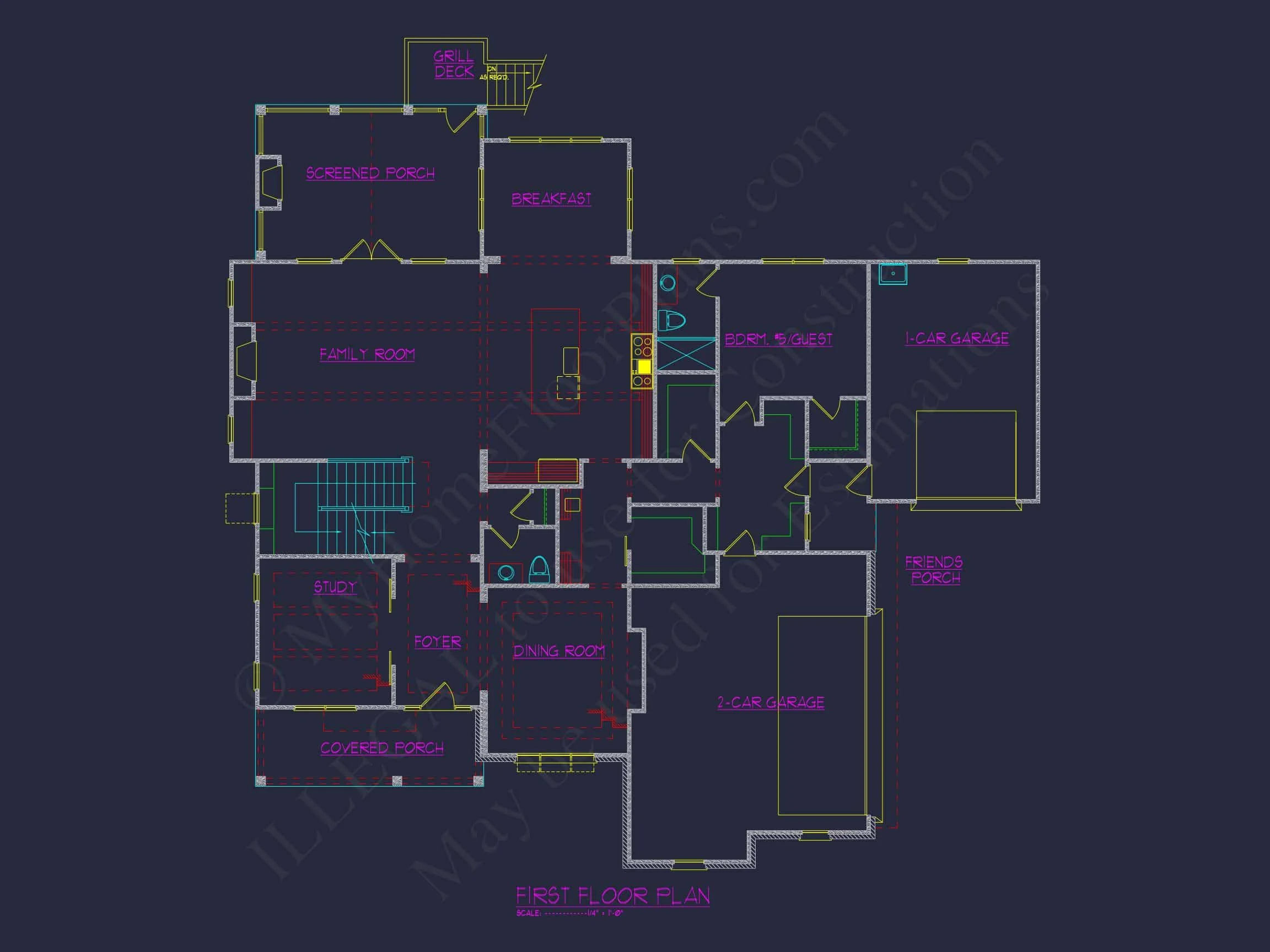 Spacious 3-Story Luxury house Plan with CAD Blueprints & Designs