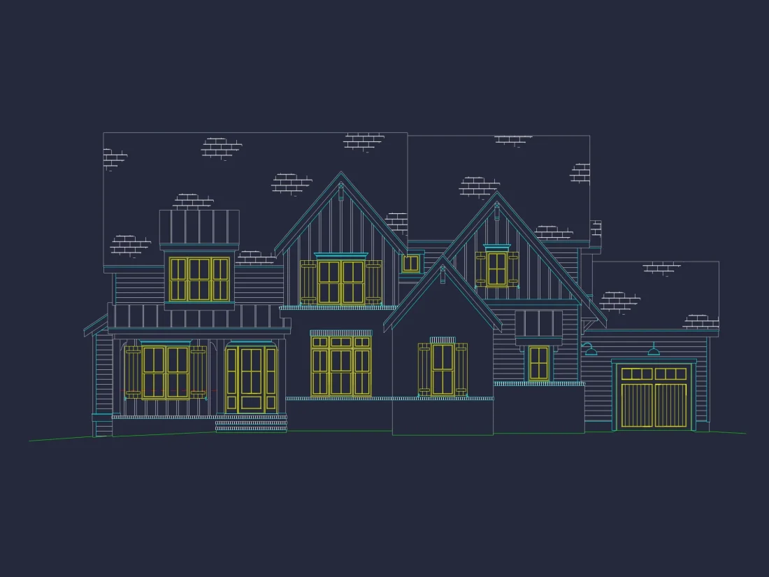 Spacious 3-Story Luxury house Plan with CAD Blueprints & Designs