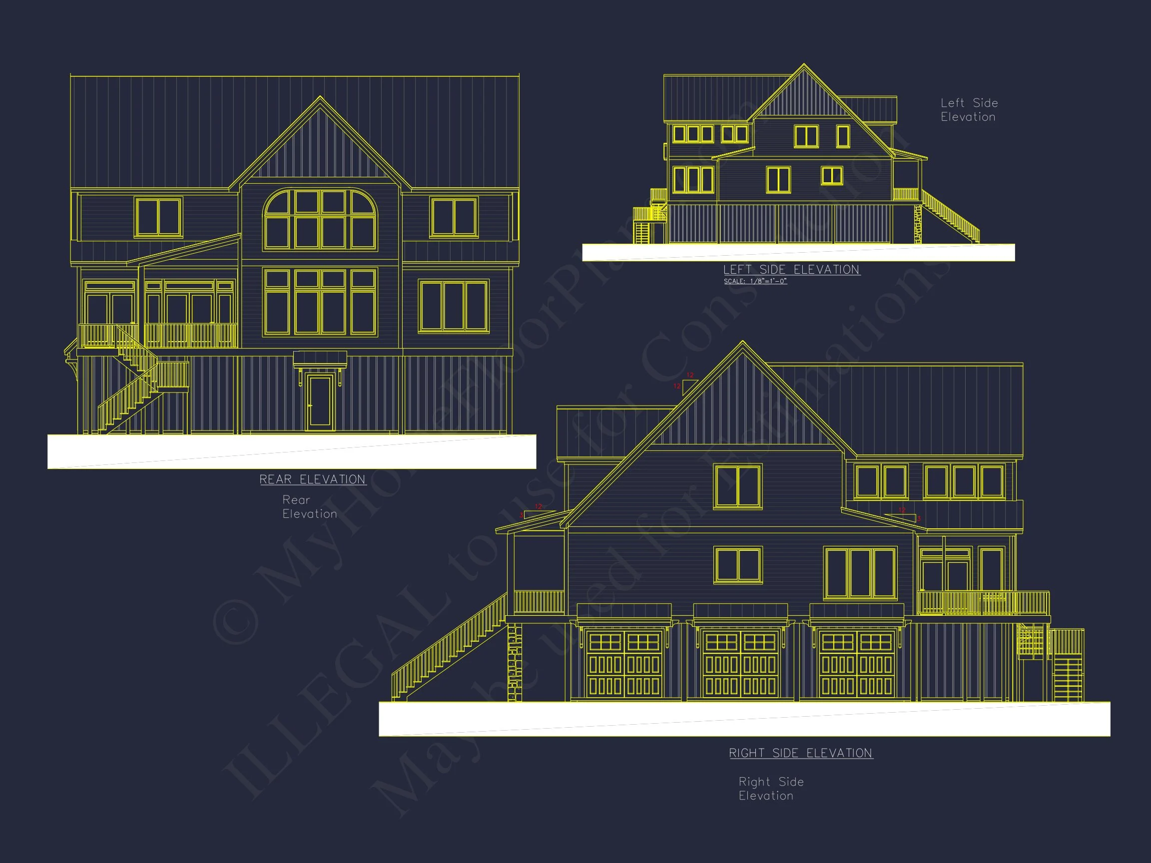 16-1225 HOUSE PLAN - 4-Bed, 5-Bath Coastal House Plan – 4,250 Sq Ft, 3 Stories with Wraparound Porches & Bonus Spaces 59 Craftsman house Plan with Modern Floor Plans and CAD Designs