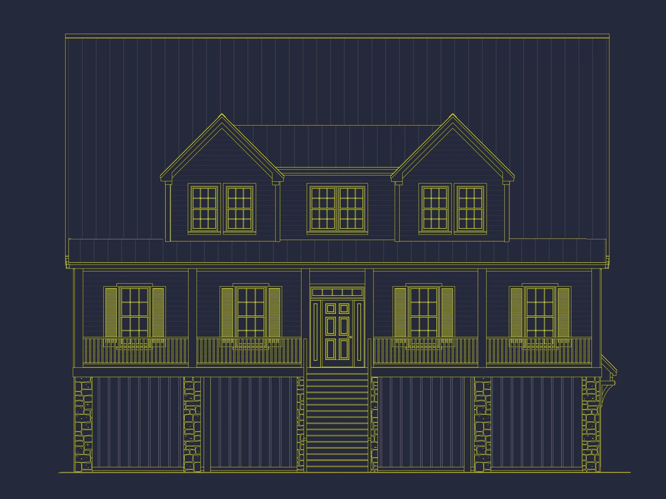 16-1225 HOUSE PLAN - 4-Bed, 5-Bath Coastal House Plan – 4,250 Sq Ft, 3 Stories with Wraparound Porches & Bonus Spaces 58 Craftsman house Plan with Modern Floor Plans and CAD Designs