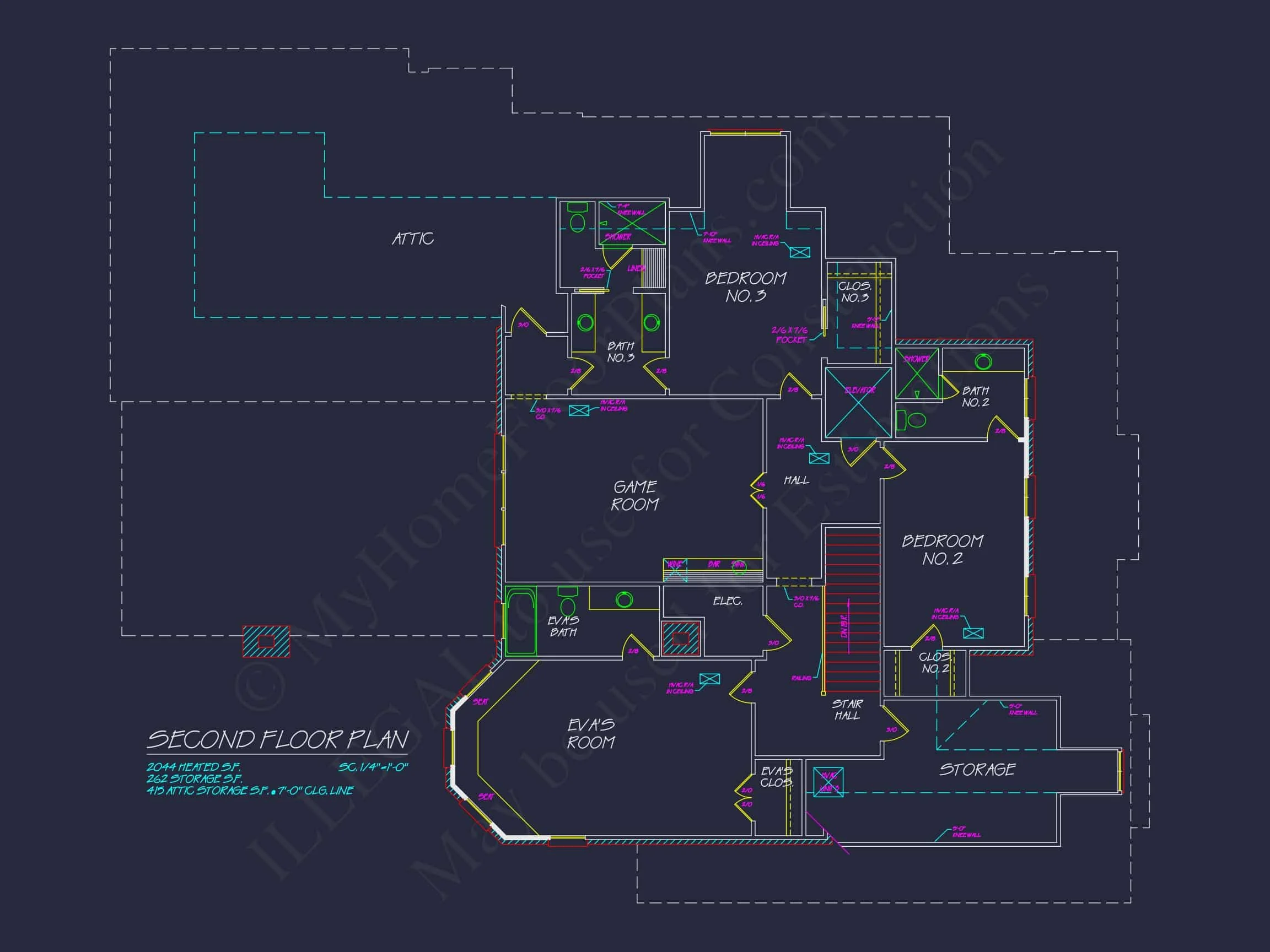 16-1212 HOUSE PLAN - 4-Bed, 5-Bath French Country House Plan – 5,000 Sq Ft, 2 Stories with Bonus Room & Oversized Garage 11 Elegant 2-Story house Plan with CAD Blueprint & Architectural Designs