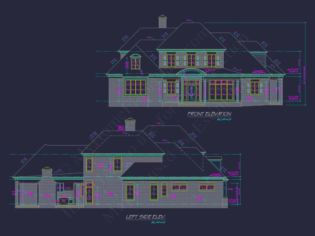 Elegant 2-Story house Plan with CAD Blueprint & Architectural Designs