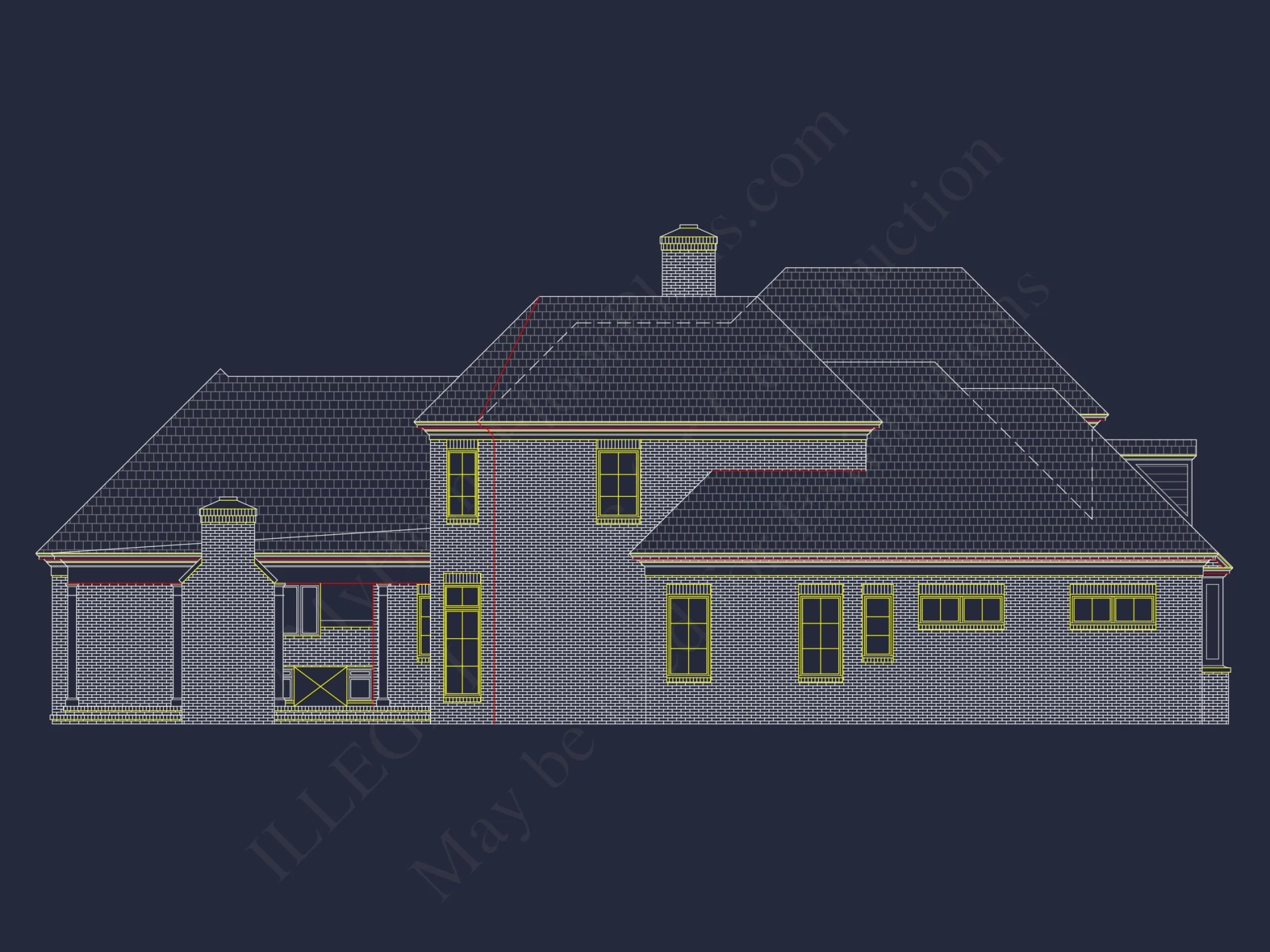 Elegant 2-Story house Plan with CAD Blueprint & Architectural Designs