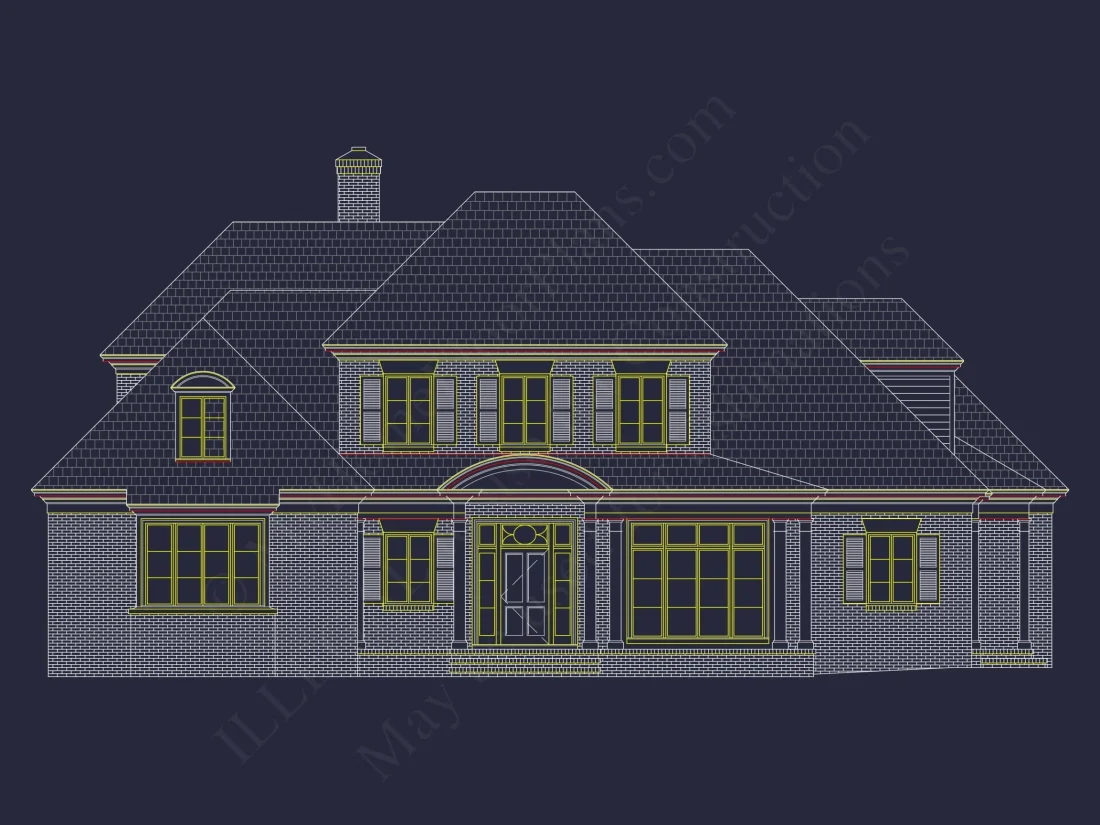 Elegant 2-Story house Plan with CAD Blueprint & Architectural Designs