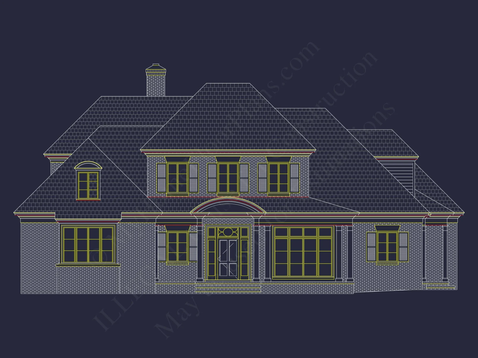 Elegant 2-Story house Plan with CAD Blueprint & Architectural Designs