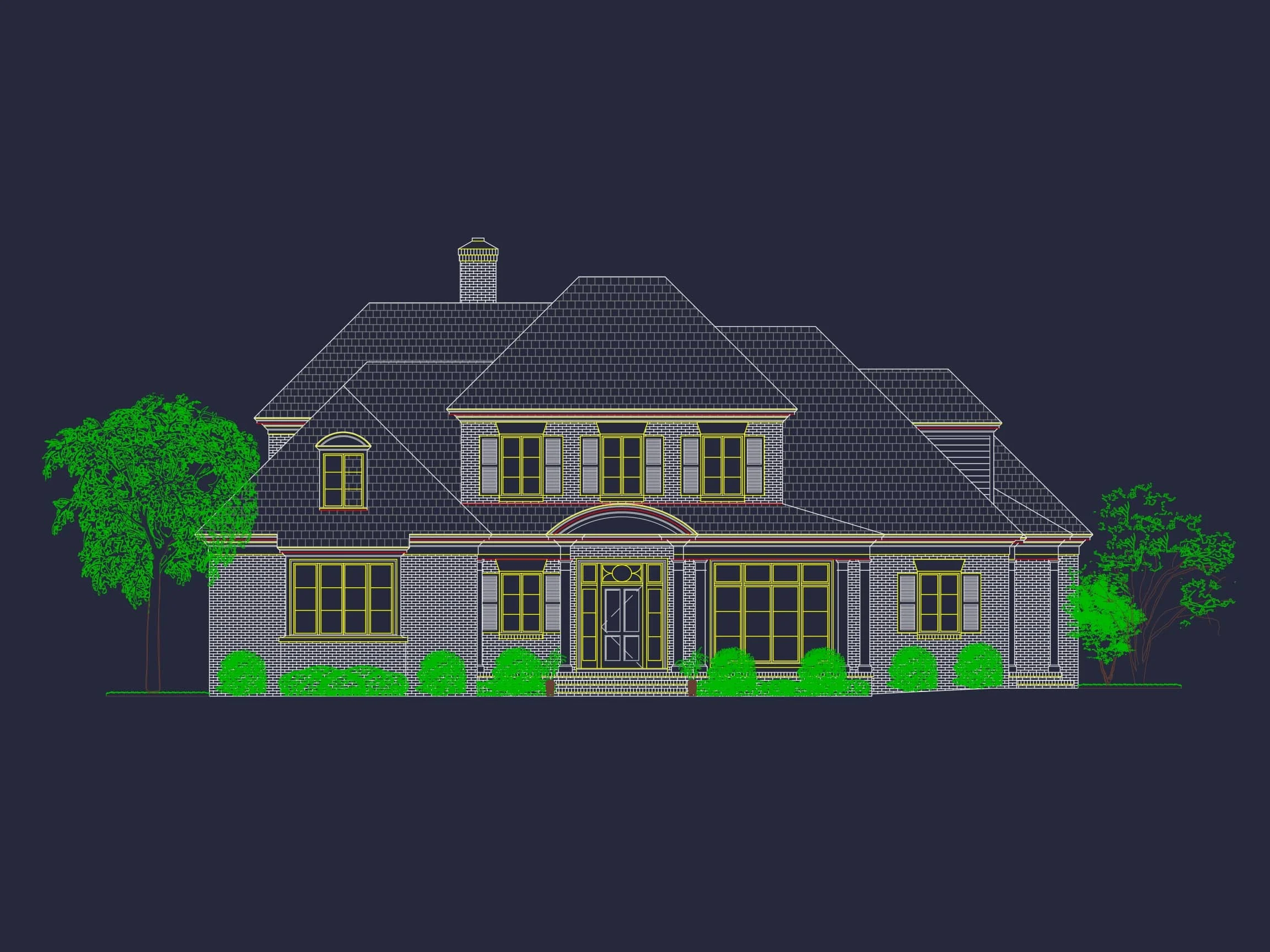 16-1212 HOUSE PLAN - 4-Bed, 5-Bath French Country House Plan – 5,000 Sq Ft, 2 Stories with Bonus Room & Oversized Garage 3 Elegant 2-Story house Plan with CAD Blueprint & Architectural Designs