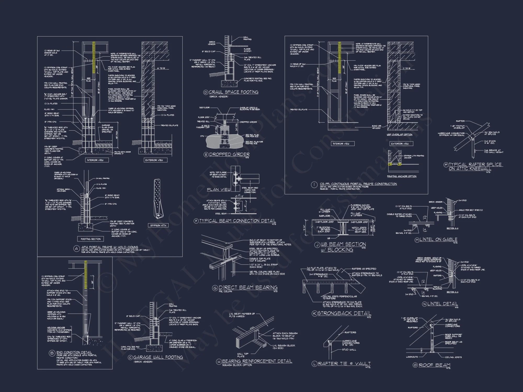 Detailed house Plan with 5 Beds, Floor Designs & CAD Blueprint